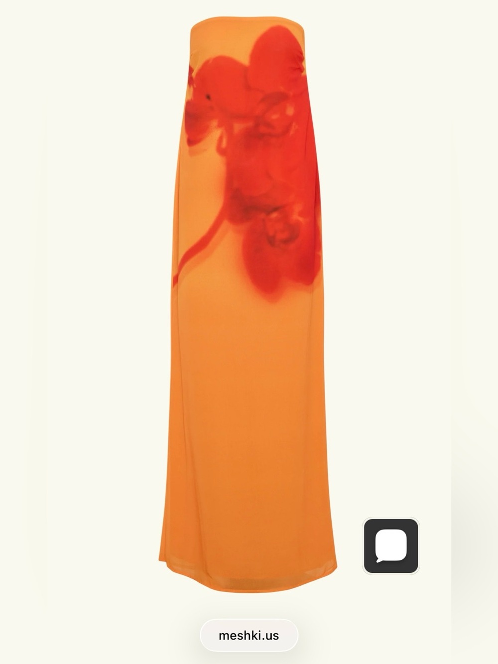 Meshki Amaya Strapless Orange & Red Orchid Maxi Dress - Picture 4 of 7
